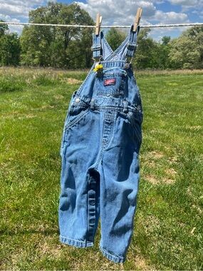 Vintage old navy infant baby medium wash denim overalls size 18-24mo